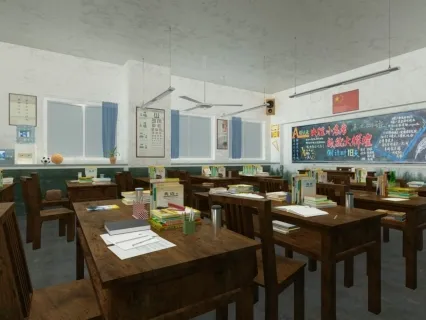老教室，课堂，教室，学校