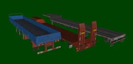 拖车 挂车平板拖车，运输工具，运输车，平板车，全挂车，全挂平板车，工厂设备车，...