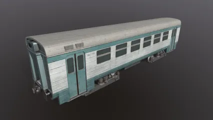 次世代PBR低模 火车 绿皮火车 客车 lowpoly 低多边形 客运火车 运货火车 运木头煤...