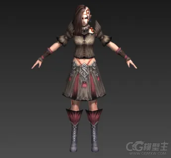 3D游戏角色女首领