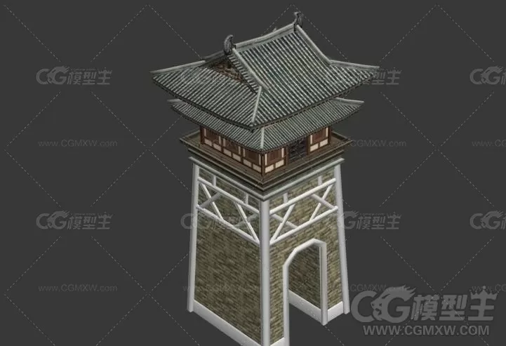 箭靶 瞭望塔3D模型-3