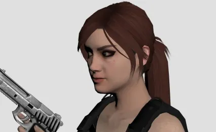 拿枪女战士人物角色3D模型