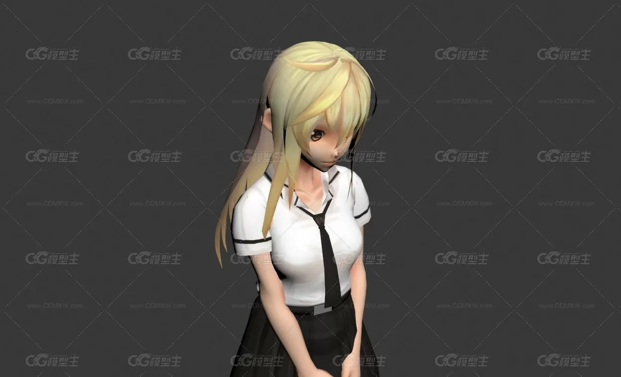 卡通女孩3D模型-4