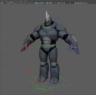 rhino creature full textured and rigged
