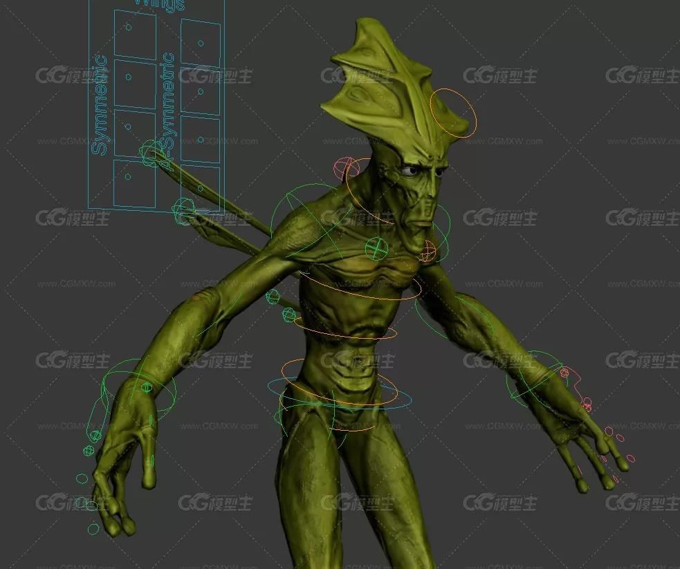 Okran Alien full textured and rigged-3