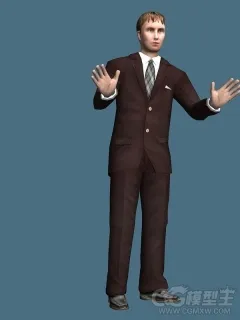 帅气的西装男销售员3D模型