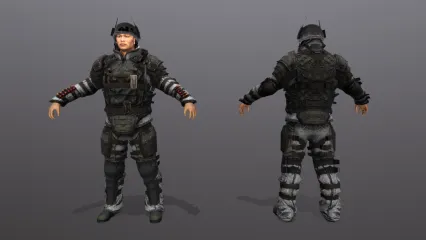 次世代 PBR 战士 士兵写实士兵 炮兵 装甲兵士兵/军人现代士兵/特种兵男兵 迷彩服士...