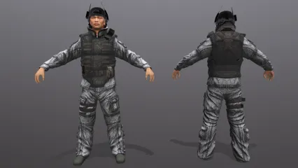 次世代 PBR 战士 士兵写实士兵 炮兵 装甲兵士兵/军人现代士兵/特种兵男兵 迷彩服士...