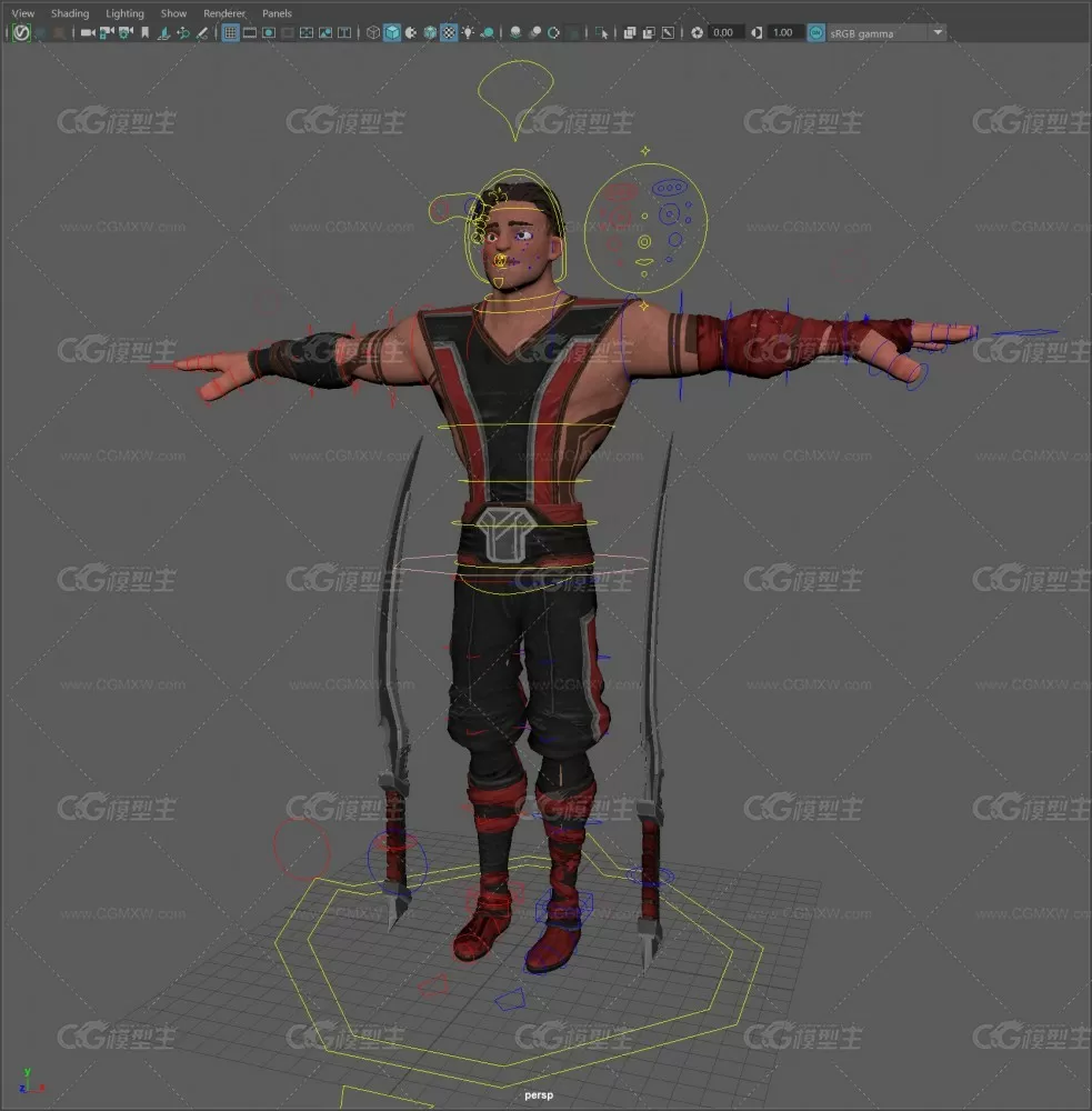 Ninja Rig full textured and rigged-1