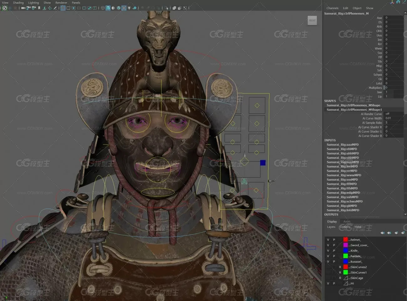 Samurai rigged and textured-4