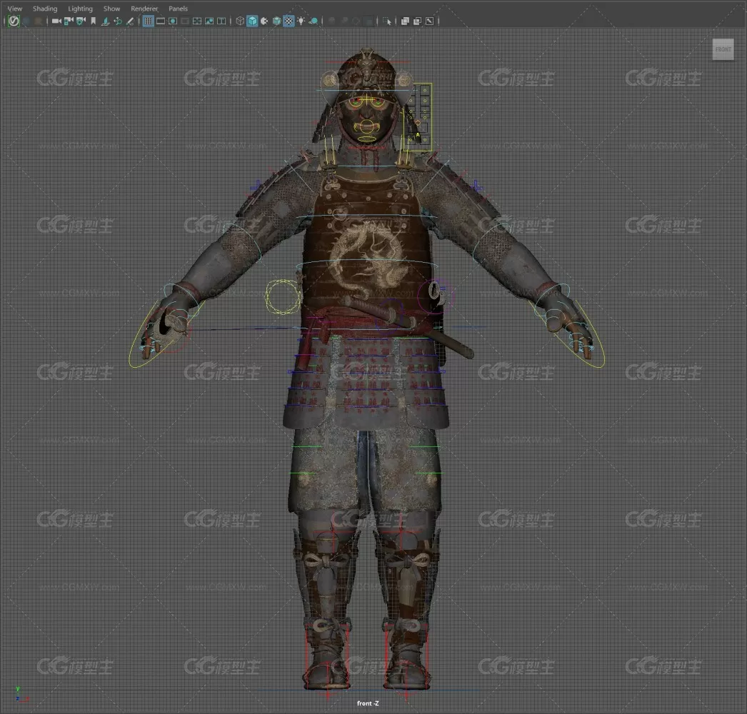 Samurai rigged and textured-6