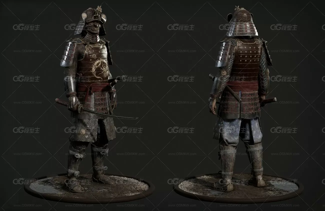 Samurai rigged and textured-10