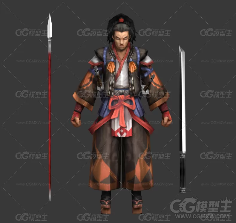 日本武士3d模型-1