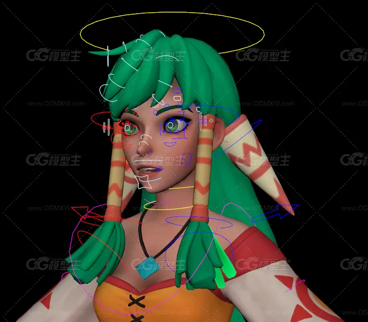 Feena worrier girl rigged and textured-1