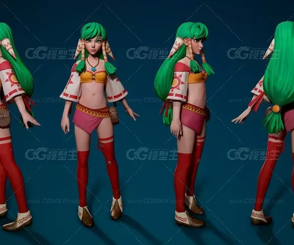 Feena worrier girl rigged and textured-2