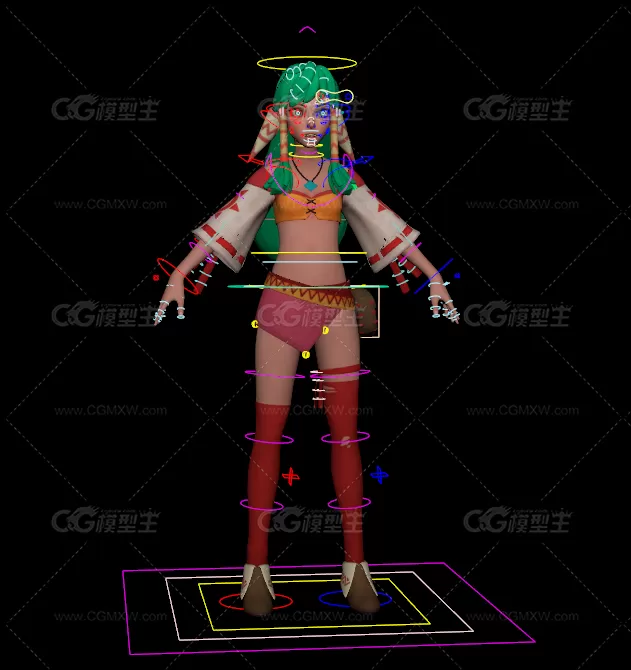 Feena worrier girl rigged and textured-3