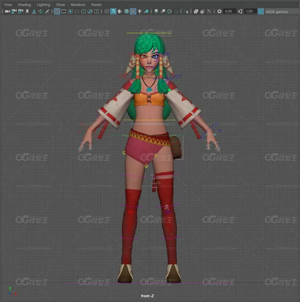 Feena worrier girl rigged and textured-4