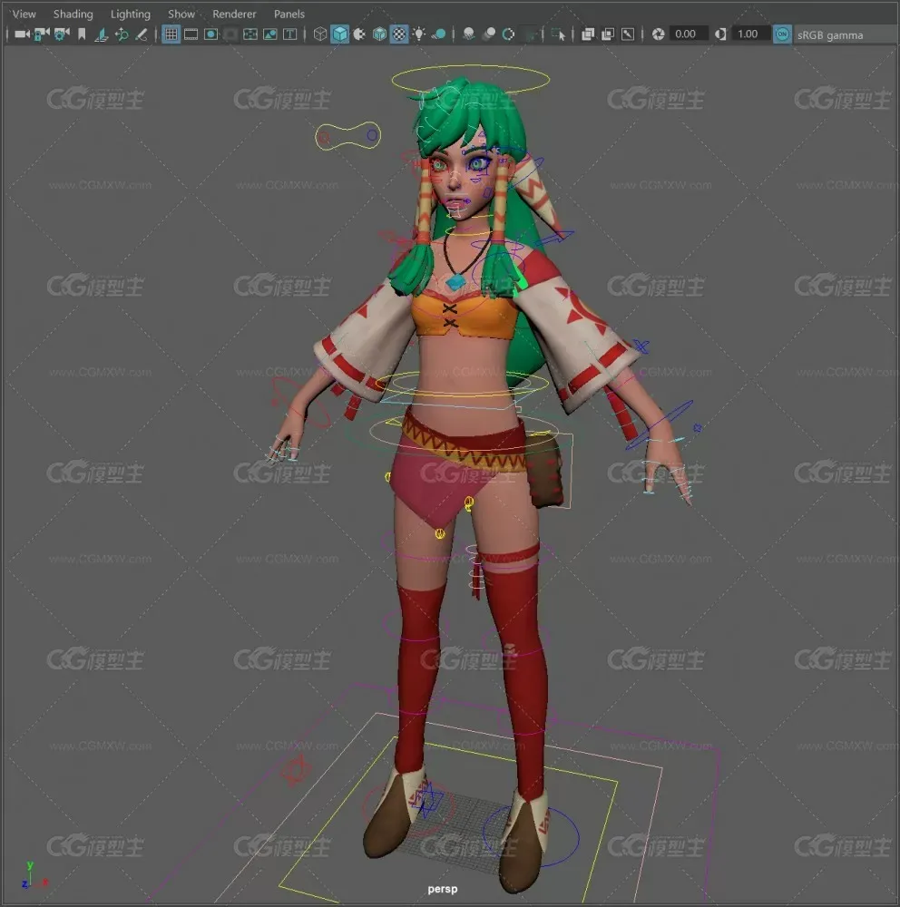 Feena worrier girl rigged and textured-7