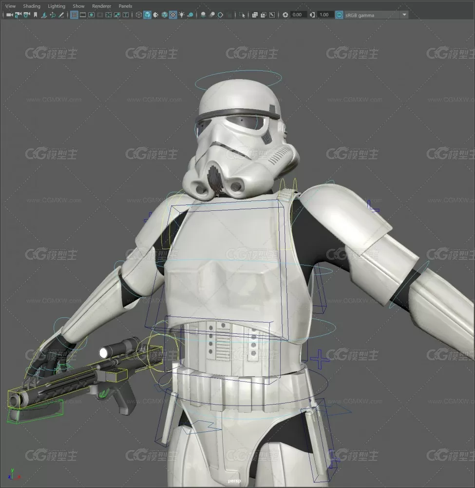 stormtrooper with gun (PROP) all rigged and textured-3