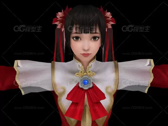 Dynasty 大乔 女角色 带贴图带绑定FBX-1
