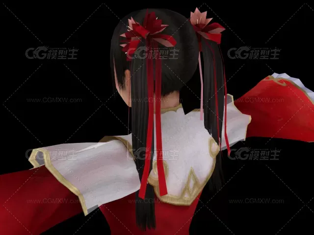 Dynasty 大乔 女角色 带贴图带绑定FBX-4