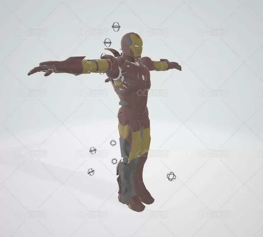 【3D模型】Iron Man Rigged，绑定动作的钢铁侠模型-1