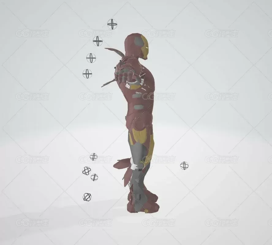 【3D模型】Iron Man Rigged，绑定动作的钢铁侠模型-2