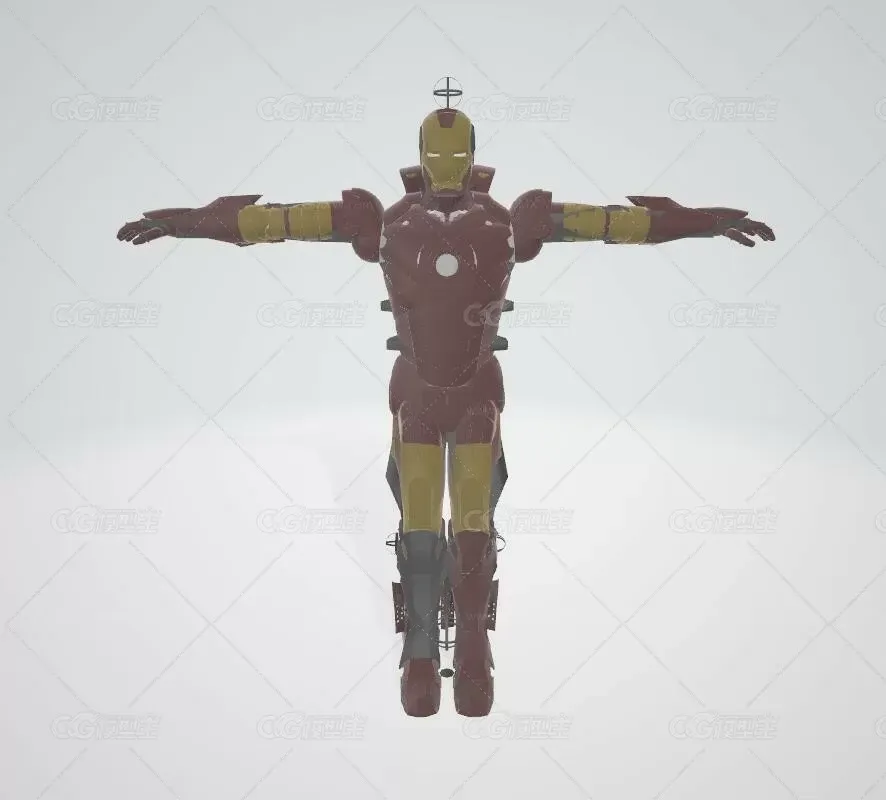 【3D模型】Iron Man Rigged，绑定动作的钢铁侠模型-4