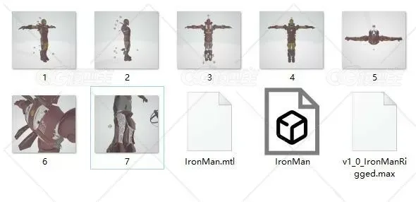 【3D模型】Iron Man Rigged，绑定动作的钢铁侠模型-8