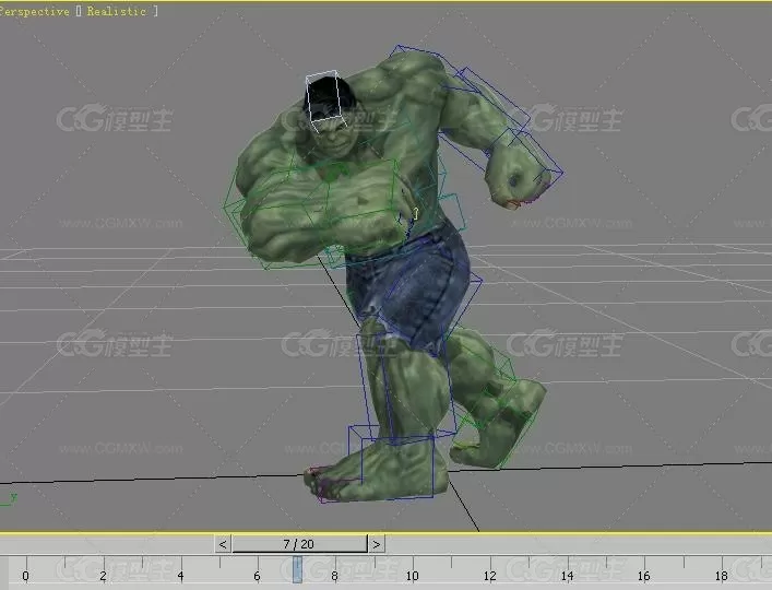 绿巨人3D模型 有绑定和动画-3