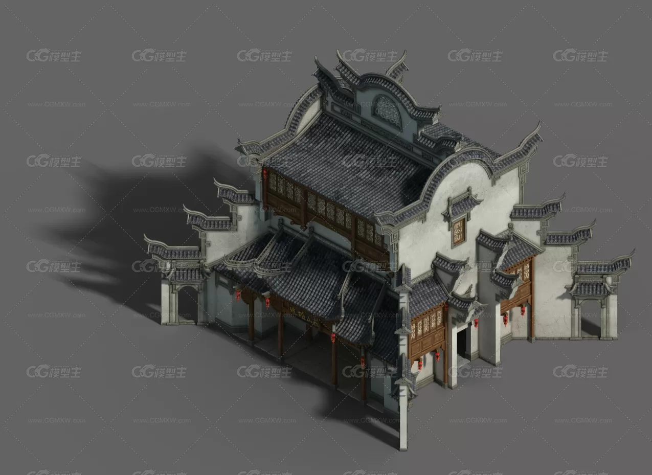 琥珀山庄_主建筑3D模型-1