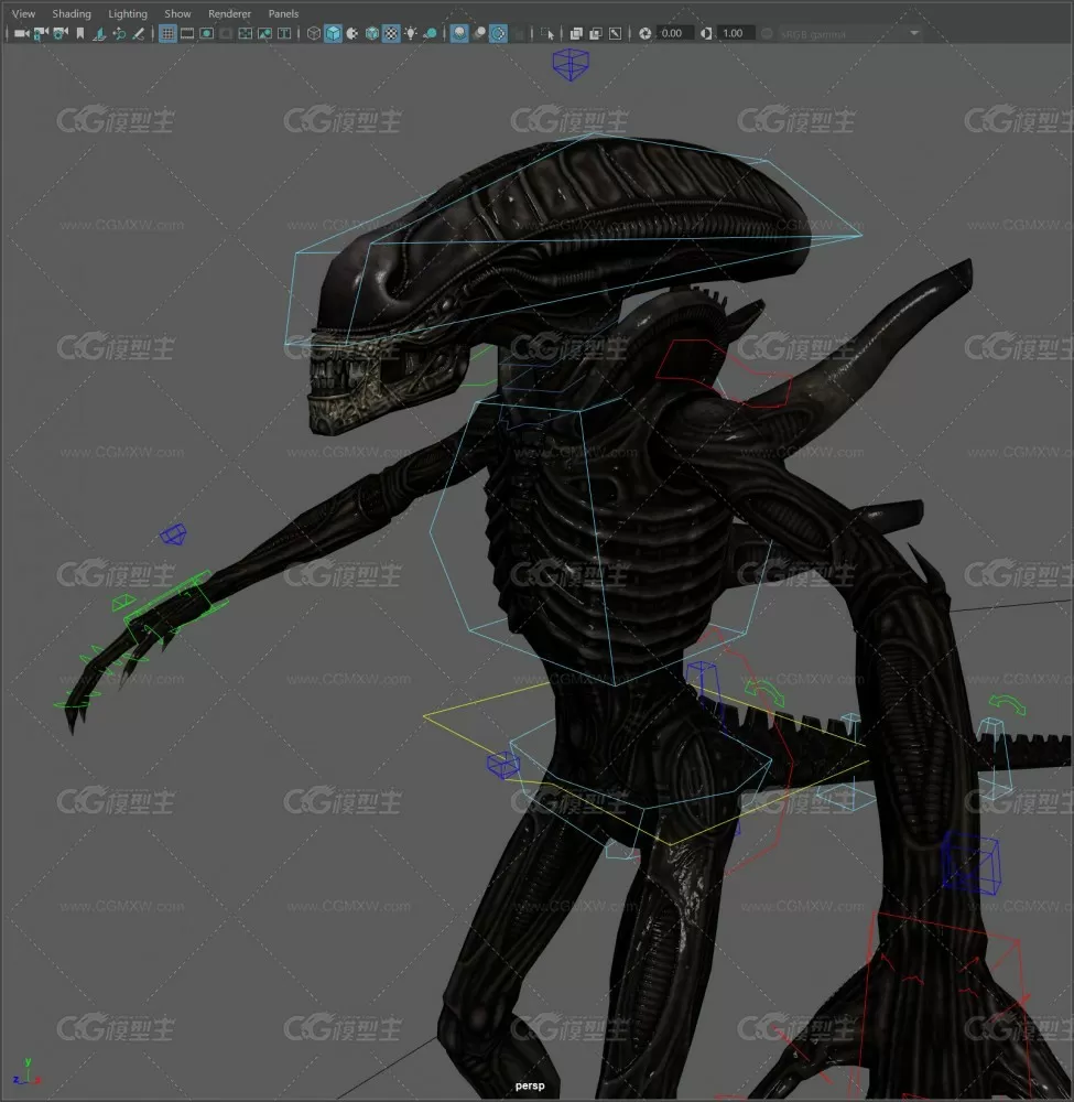 Alien Xenomorph full rigged and textured 异形-2