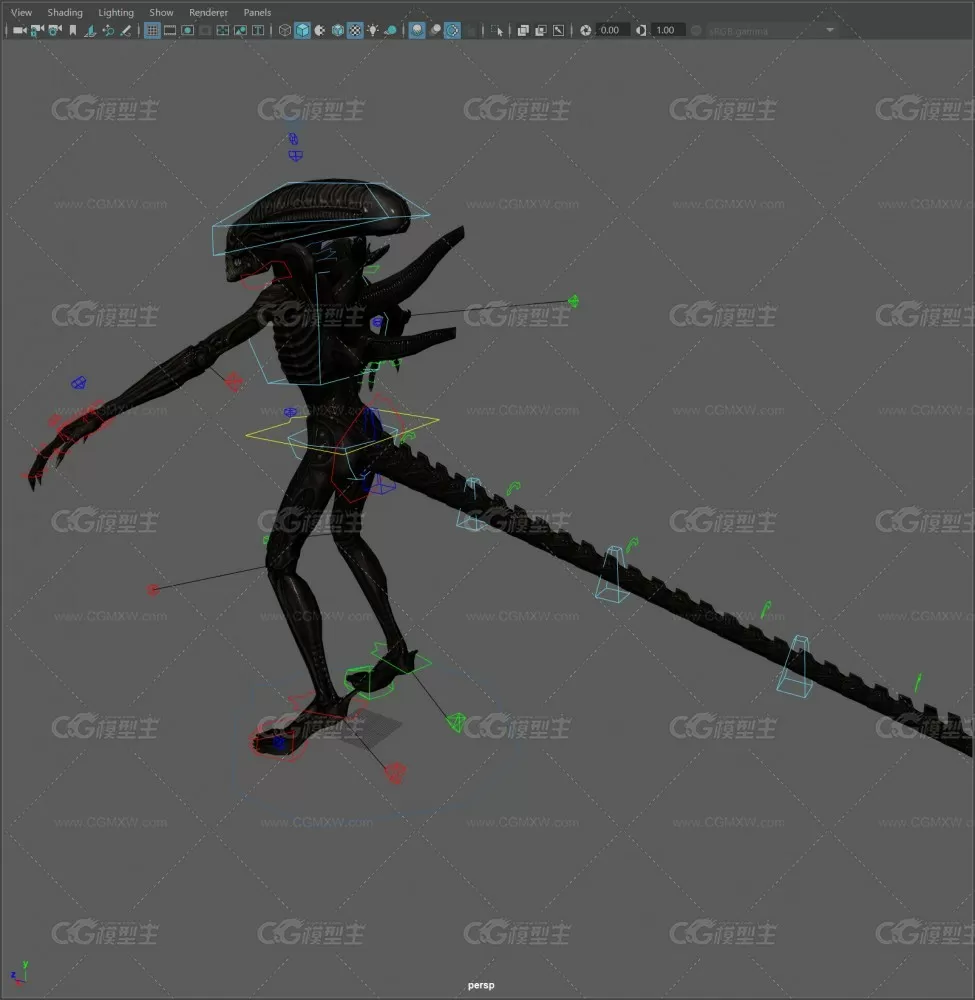 Alien Xenomorph full rigged and textured 异形-3