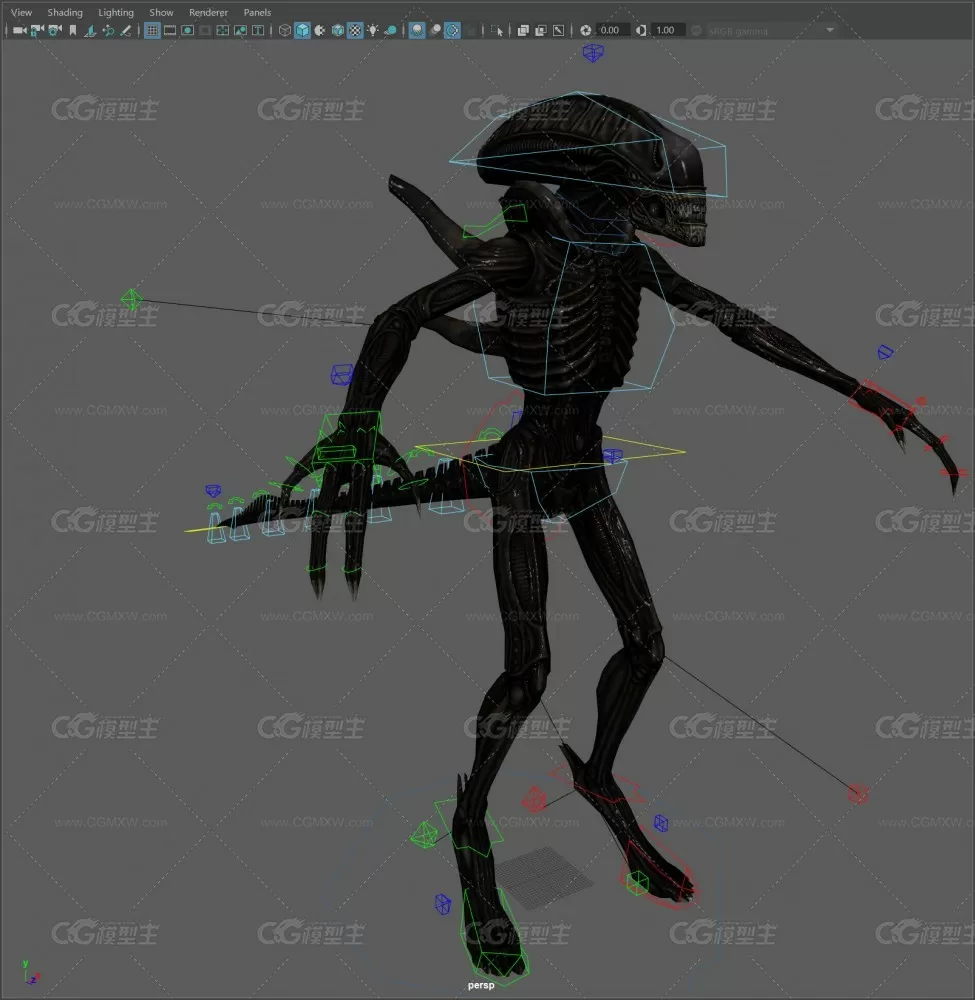 Alien Xenomorph full rigged and textured 异形-4