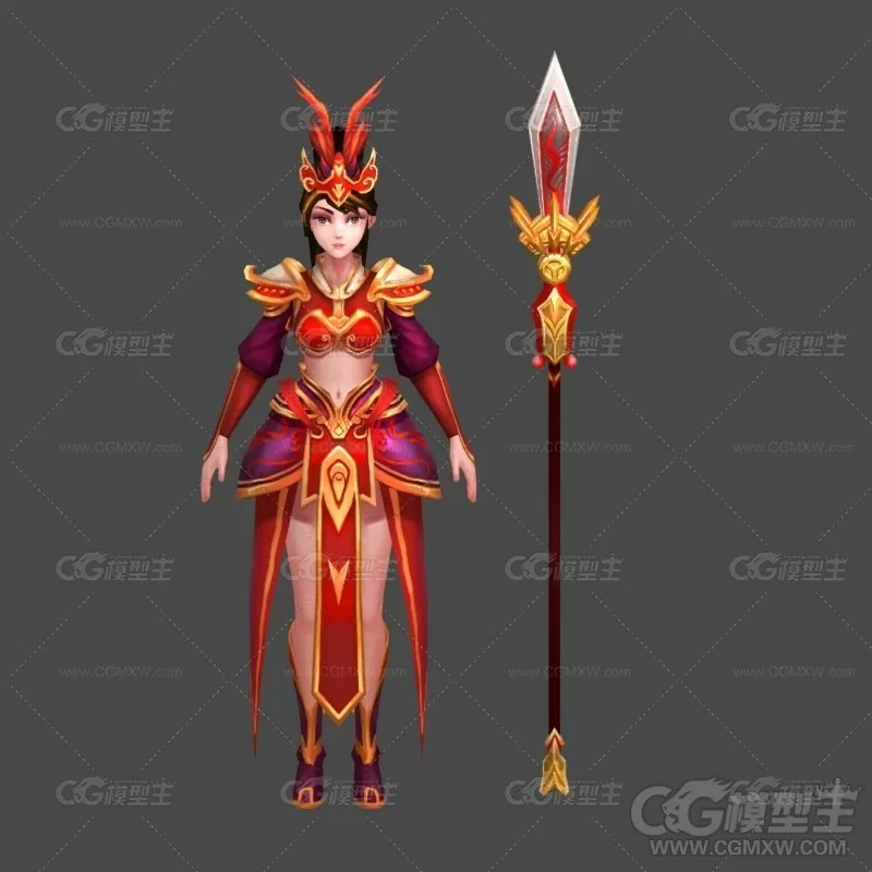 女战将3D模型-1