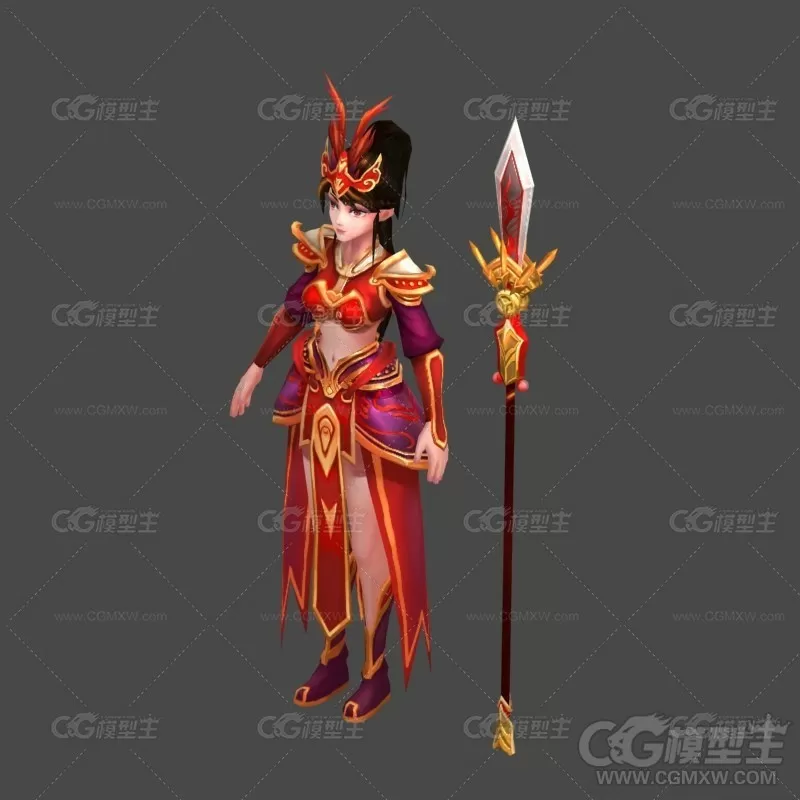 女战将3D模型-2