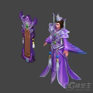 古代男琴师3D模型