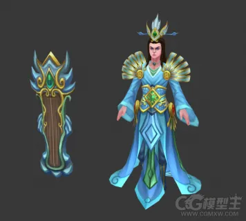 男琴师3D游戏角色模型