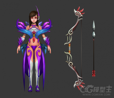 女射手 弓箭手3D模型