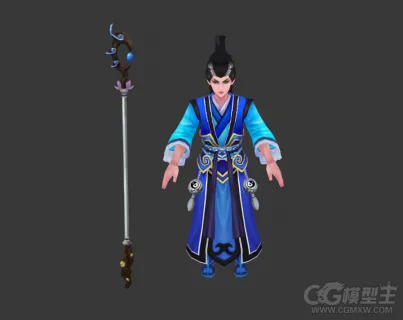 游戏男道士3dMAX模型