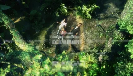 一家三口 原始森林 生态森林 树林