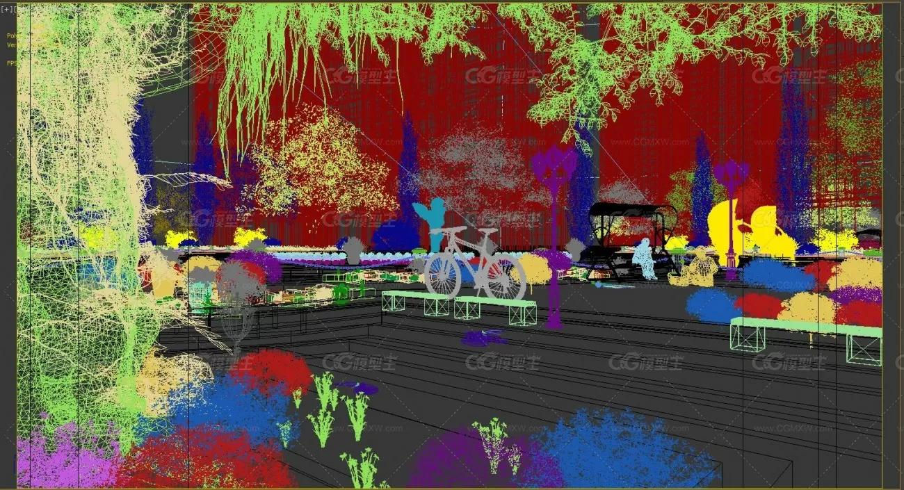 地产 园林 庭院 花园 大树 花圃 喷泉 套项目 换楼即渲-4