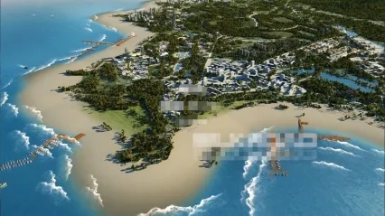 海边 鸟瞰 沙滩 规划 游艇 渔人码头 游艇码头 度假 海边度假村 海景别墅