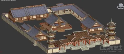 古代镖局场景建筑模型