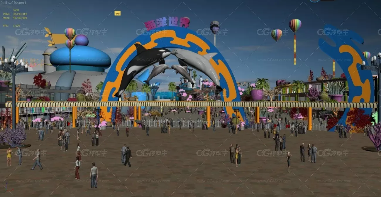 海洋世界，旅游入口，售票处，游乐场景-5