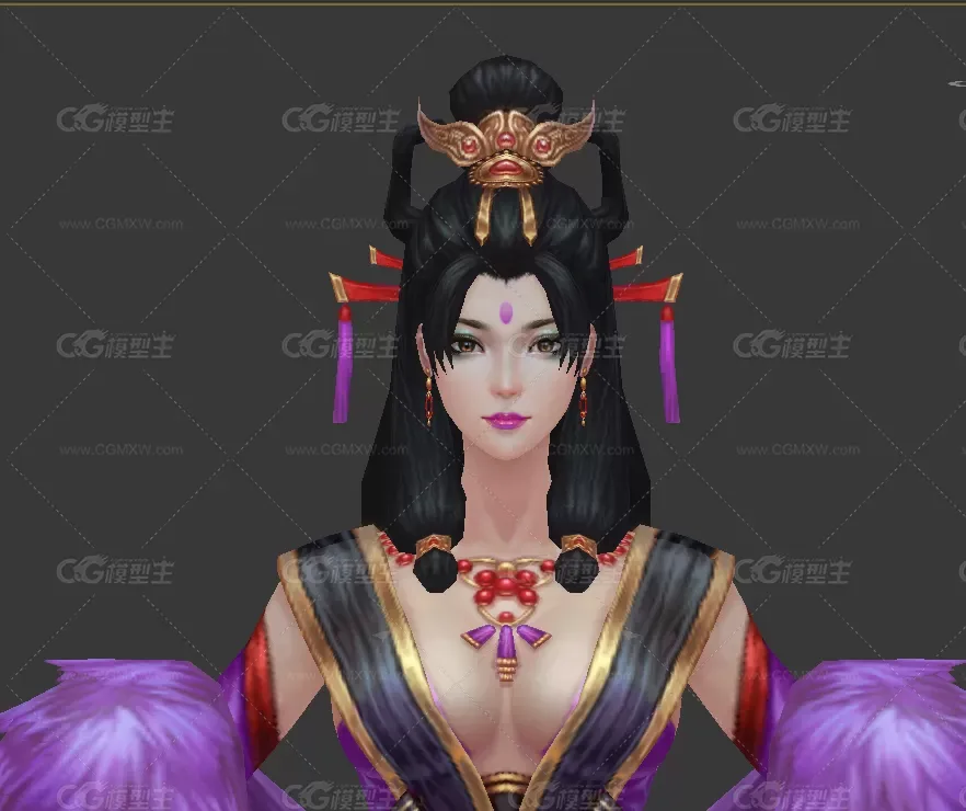 高质量手绘模型东方中国风美女模型-2