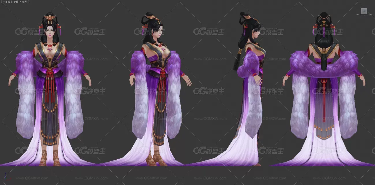 高质量手绘模型东方中国风美女模型-3