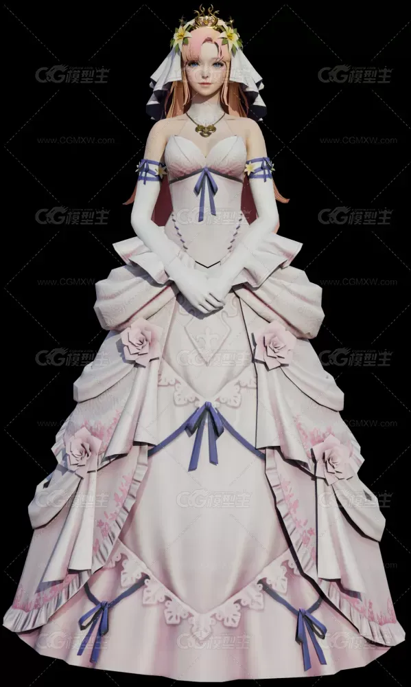 婚纱 礼服 美少女模型-3