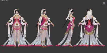 高质量手绘中国风东方古典美女古代武侠美女角色