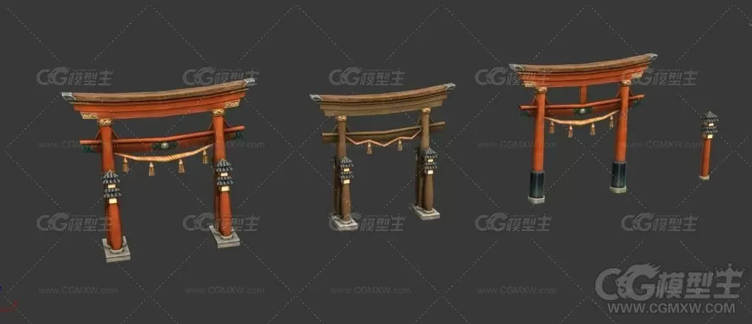古代牌坊模型-1